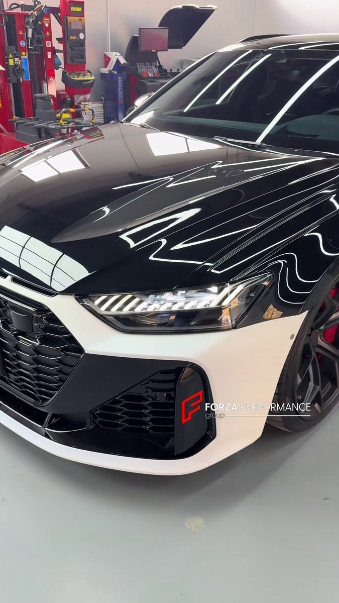 DRY CARBON BODY KIT for AUDI RS6 AVANT C8 GT 2024+ FORZA PERFORMANCE custom fit GT Style

Set includes:
Front Lip
Front Bumper Assembly
Front Fenders
Roof Spoiler
Rear Bumper Assembly
Rear Diffuser

Material: Dry Carbon, Plastic

NOTE: Professional installation is required.