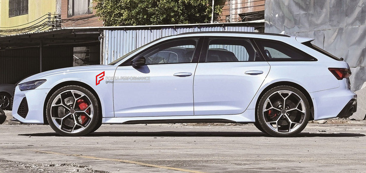 DRY CARBON BODY KIT for AUDI RS6 AVANT C8 GT 2024+ FORZA PERFORMANCE custom fit GT Style

Set includes:
Front Lip
Front Bumper Assembly
Front Fenders
Roof Spoiler
Rear Bumper Assembly
Rear Diffuser

Material: Dry Carbon, Plastic

NOTE: Professional installation is required.