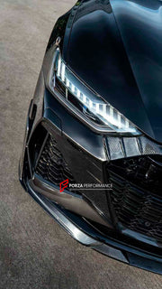 DRY CARBON BODY KIT for AUDI RS7 C8 2019+

Set includes:

Front Lip
Side Skirts

Rear Diffuser with LED Lights

Material: Dry Carbon

* Each part can be sent separately

NOTE: Professional installation is required
