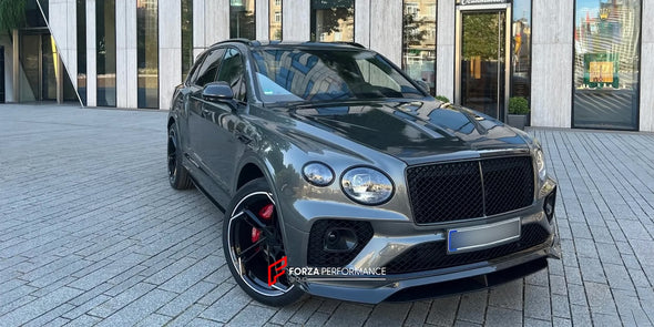 DRY CARBON BODY KIT for BENTLEY BENTAYGA 2020+  Set includes:  Front Hood/Bonnet Front Grille Front Bumper Front Lip Mirror Covers Side Skirts Rear Spoiler Rear Diffuser With Taillights Material: Dry Carbon