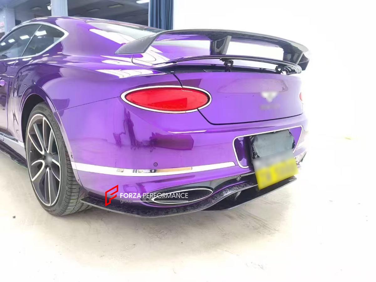 DRY CARBON BODY KIT for BENTLEY CONTINENTAL GT/GTC V8 W12 2018+
Set includes:

Front Lip
Front Grille
Front Bumper Trims
Mirror Caps
Hood Bonnet
Side Skirts
Rear Diffuser
Rear Spoiler (optional, at extra cost)
Material: Dry Carbon

NOTE: Professional installation is required.