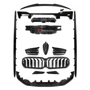 DRY CARBON BODY KIT for BMW 5 SERIES G30 2021+ FORZA PERFORMANCE custom fit MP Style
Set includes:

Front Lip
Front Grille
Side Mirror Covers
Side Skirts
Ducktail Spoiler
Rear Diffuser
Material: Dry Carbon

NOTE: Professional installation is required.