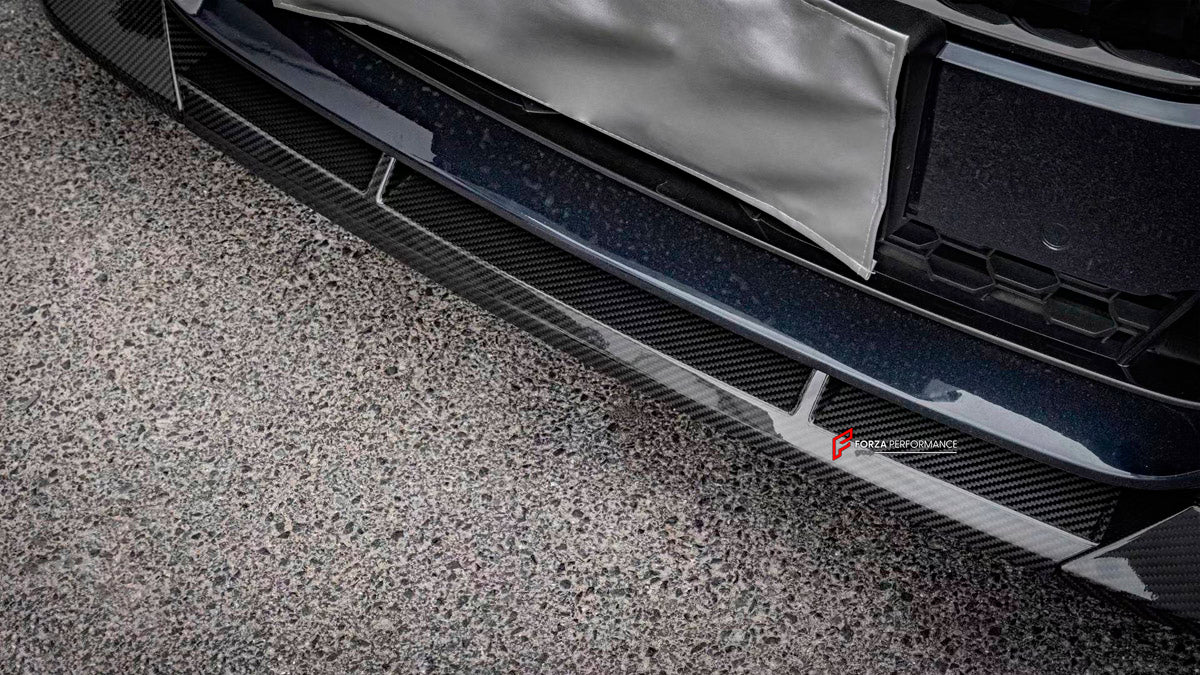 DRY CARBON BODY KIT for BMW 5 SERIES G30 2021+ FORZA PERFORMANCE custom fit MP Style
Set includes:

Front Lip
Front Grille
Side Mirror Covers
Side Skirts
Ducktail Spoiler
Rear Diffuser
Material: Dry Carbon

NOTE: Professional installation is required.
