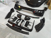 DRY CARBON BODY KIT for BMW 7 SERIES G70 2022+

Set includes:

Front Lip
Front Bumper Trims
Front Bumper Air Vent Covers
Side Mirror Covers
Side Trims
Side Skirts
Roof Spoiler
Rear Spoiler
Rear Diffuser

Material: Dry Carbon

Note: Professional installation is required. If you have 760i you don't need to change the bumpers