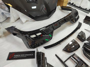 DRY CARBON BODY KIT for BMW 7 SERIES G70 2022+

Set includes:

Front Lip
Front Bumper Trims
Front Bumper Air Vent Covers
Side Mirror Covers
Side Trims
Side Skirts
Roof Spoiler
Rear Spoiler
Rear Diffuser

Material: Dry Carbon

Note: Professional installation is required. If you have 760i you don't need to change the bumpers