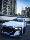 DRY CARBON BODY KIT for BMW 7 SERIES G70 2022+

Set includes:

Front Lip
Front Bumper Trims
Front Bumper Air Vent Covers
Side Mirror Covers
Side Trims
Side Skirts
Roof Spoiler
Rear Spoiler
Rear Diffuser

Material: Dry Carbon