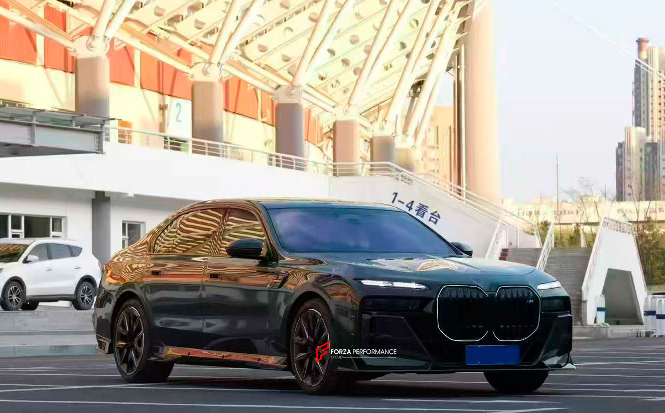 DRY CARBON BODY KIT for BMW 7 SERIES G70 2022+

Set includes:

Front Lip
Front Bumper Trims
Front Bumper Air Vent Covers
Side Mirror Covers
Side Trims
Side Skirts
Roof Spoiler
Rear Spoiler
Rear Diffuser

Material: Dry Carbon

Note: Professional installation is required. If you have 760i you don't need to change the bumpers

Contact us for pricing