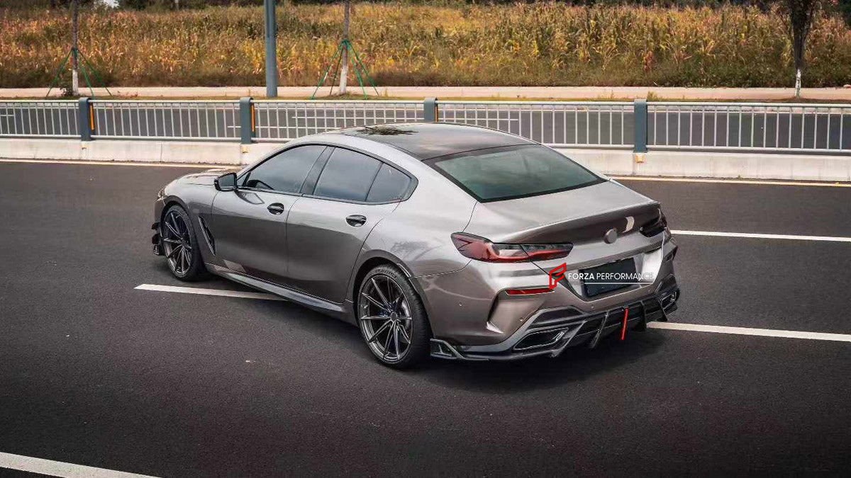 DRY CARBON BODY KIT for BMW 8 SERIES G14 G15 G16 2018+

Set includes:
Front Lip
Front Bumper Canards
Rear Bumper Fins
Rear Diffuser

Material: Dry Carbon

NOTE: Professional installation is required.