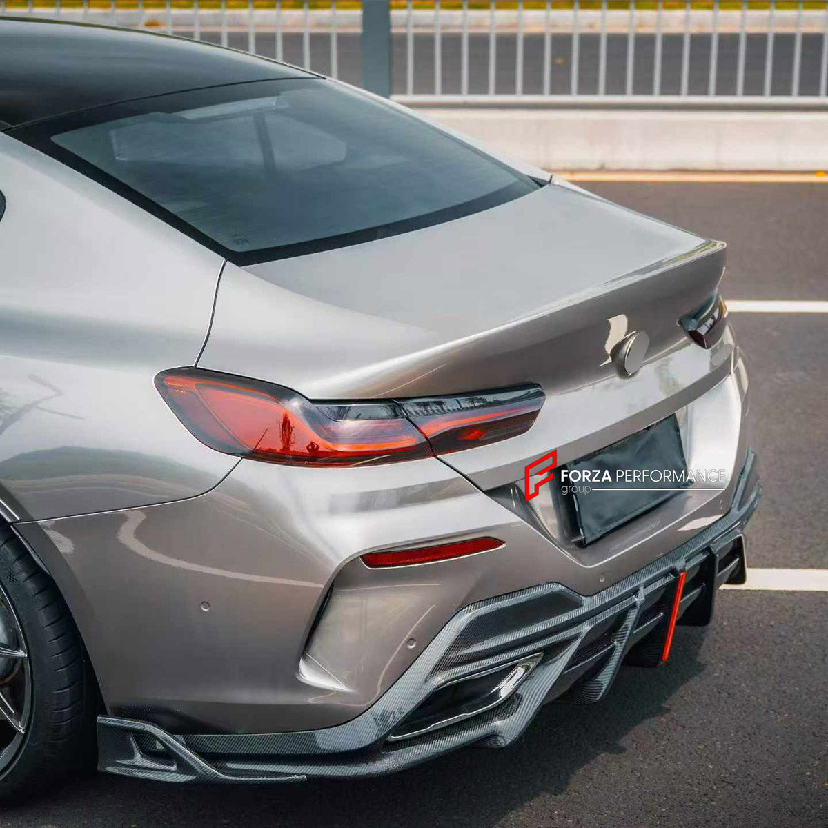 DRY CARBON BODY KIT for BMW 8 SERIES G14 G15 G16 2018+

Set includes:
Front Lip
Front Bumper Canards
Rear Bumper Fins
Rear Diffuser

Material: Dry Carbon

NOTE: Professional installation is required.