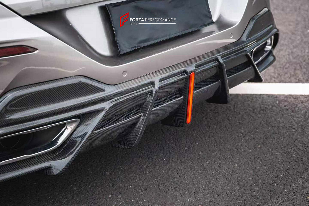 DRY CARBON BODY KIT for BMW 8 SERIES G14 G15 G16 2018+

Set includes:
Front Lip
Front Bumper Canards
Rear Bumper Fins
Rear Diffuser

Material: Dry Carbon

NOTE: Professional installation is required.