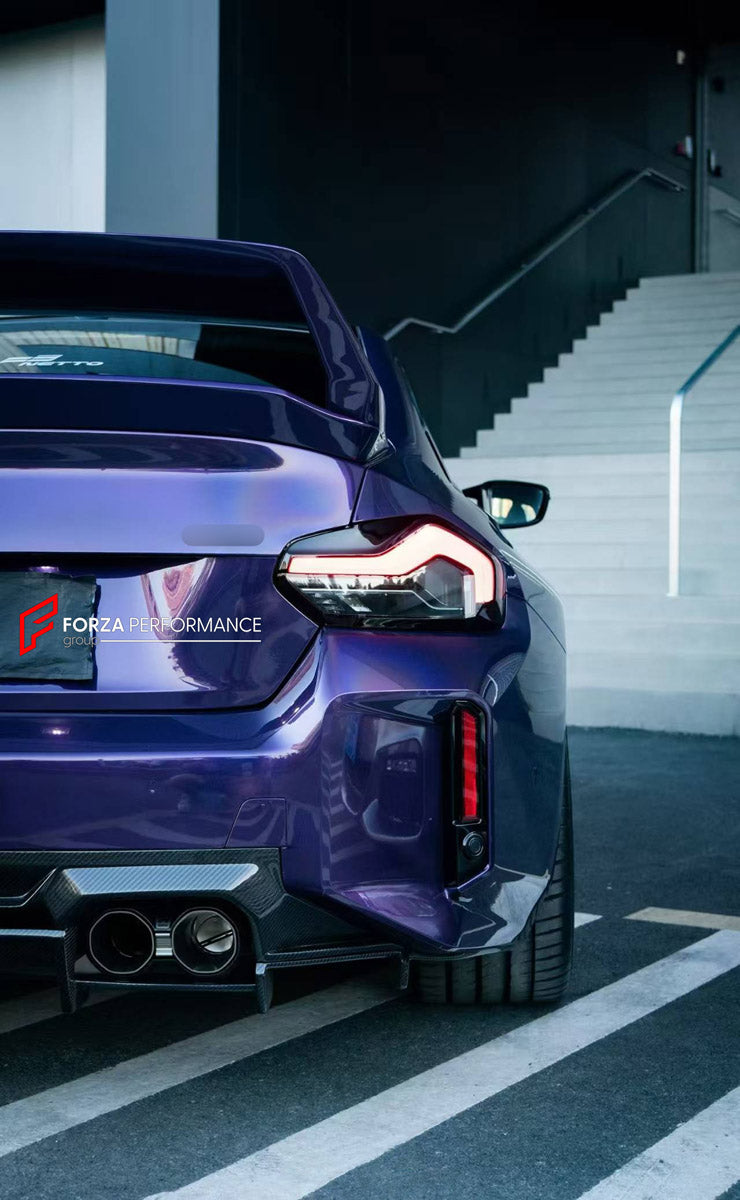 DRY CARBON BODY KIT for BMW M2 G87 2023+

Set includes:
Front Lip
Front Grille
Hood Bonnet
Front Fenders
Side Mirror Covers
Side Skirts
Rear Spoiler Wing
Rear Diffuser

Material: Dry Carbon

NOTE: Professional installation is required.