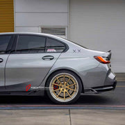 DRY CARBON BODY KIT for BMW M3 G80 2020+

Set includes:
Front Lip
Front Bumper Canards
Front Bumper Air Vents
Front Grille
Front Grille Mesh Cover Trims
Front Fenders
Side Fender Vents
Side Skirts
Ducktail Spoiler
Rear Bumper Fins
Rear Diffuser

Material: Dry Carbon

NOTE: Professional installation is required.