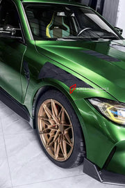 DRY CARBON BODY KIT for BMW M3 G80 2020+ FORZA PERFORMANCE custom fit CMST Style

Set includes:
Front Lip
Front Grille
Hood Bonnet Air Vents
Side Fender Vents
Side Skirts
Ducktail Spoiler
Rear Bumper Fins
Rear Diffuser

Material: Dry Carbon

NOTE: Professional installation is required.
