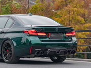 DRY CARBON BODY KIT for BMW M5 F90 LCI 2020 - 2023 FORZA PERFORMANCE custom fit CS Style

Set includes:
Front Lip
Front Grille
Fog Lights Covers
Side Fender Vents
Fender Flares
Side Mirror Covers
Ducktail Spoiler
Rear Diffuser

Material: Dry Carbon

NOTE: Professional installation is required.