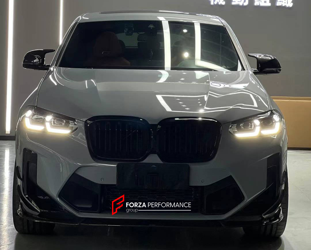DRY CARBON BODY KIT FOR BMW X4M F98 LCI 2022 - 2023  Set includes:  Front Lip Front Canards Side Skirts Rear Diffuser Rear Spoiler