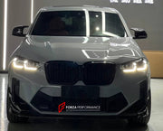 DRY CARBON BODY KIT FOR BMW X4M F98 LCI 2022 - 2023  Set includes:  Front Lip Front Canards Side Skirts Rear Diffuser Rear Spoiler