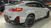DRY CARBON BODY KIT FOR BMW X4M F98 LCI 2022 - 2023  Set includes:  Front Lip Front Canards Side Skirts Rear Diffuser Rear Spoiler