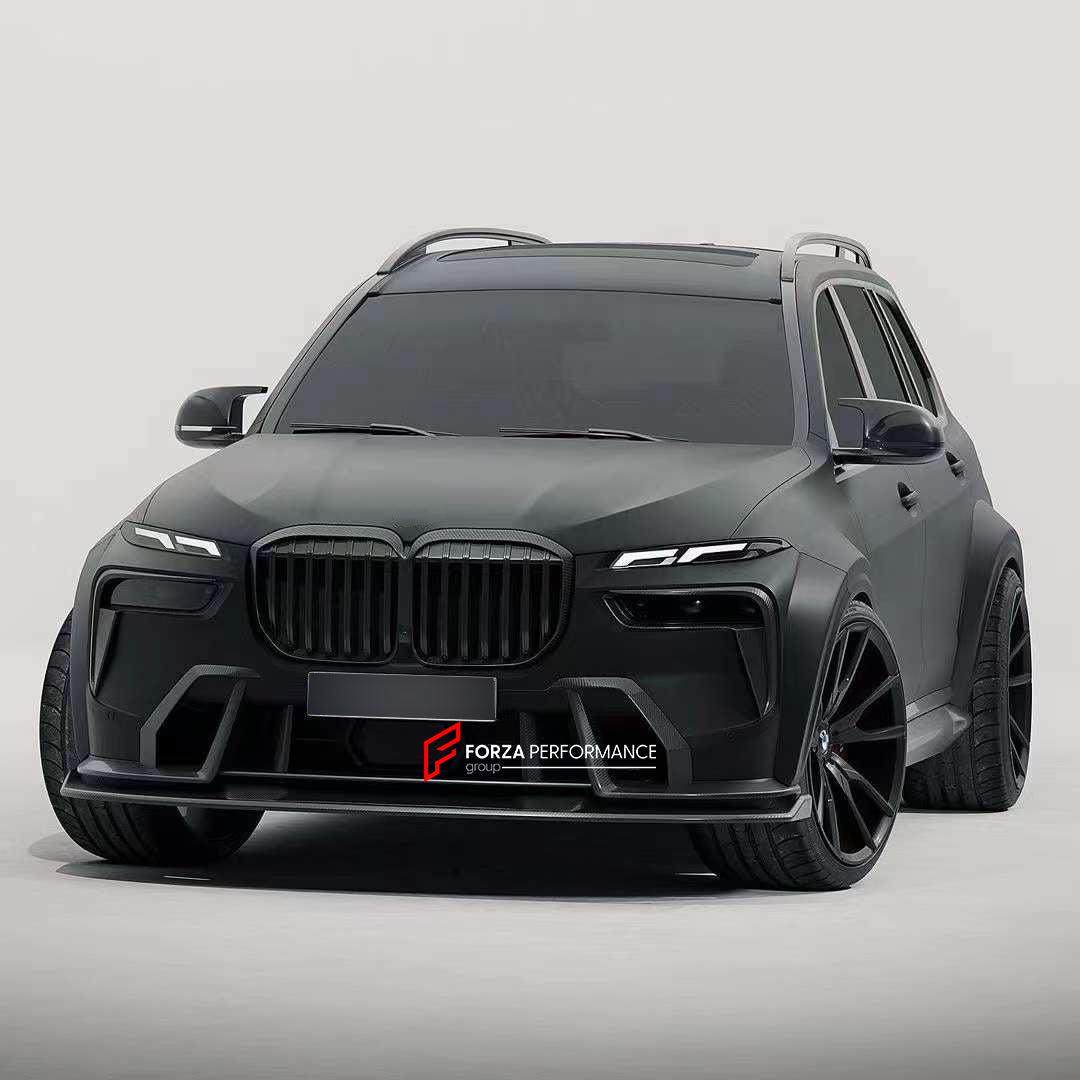 DRY CARBON BODY KIT for BMW X7 G07 LCI 2023 Set includes:  Front Lip Front Air Vents Front Grille Rear Diffuser