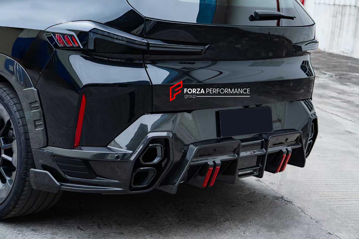 BODY KIT for BMW XM G09 2023+
Set includes:

Front Lip
Mesh Trims
Grille Trims
Hood Bonnet
Side Skirts
Fender Flares
Roof Spoiler
Rear Diffuser
Material: Dry Carbon

NOTE: Professional installation is required.