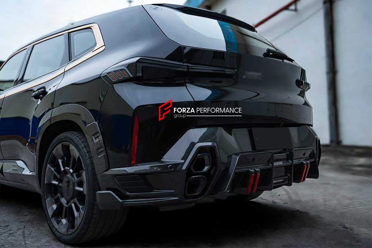 BODY KIT for BMW XM G09 2023+
Set includes:

Front Lip
Mesh Trims
Grille Trims
Hood Bonnet
Side Skirts
Fender Flares
Roof Spoiler
Rear Diffuser
Material: Dry Carbon

NOTE: Professional installation is required.