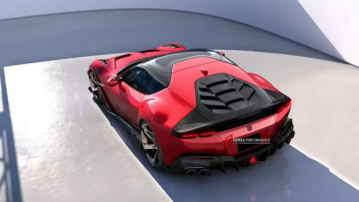 DRY CARBON BODY KIT for FERRARI 12CILINDRI 2024+ FORZA PERFORMANCE custom fit DK Style

Set includes:
Front Lip
Hood Bonnet
Front Fenders
Side Skirts
Ducktail Spoiler
Engine Cover
Rear Diffuser

Material: Dry Carbon

NOTE: Professional installation is required.