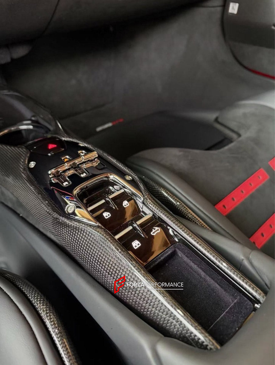 DRY CARBON BODY KIT for FERRARI 296 GTB GTS 2022+

Set includes:
Front Lip
Side Skirts
Rear Diffuser
Center Console Cover
Bucket Seats

Material: Dry Carbon

NOTE: Professional installation is required.