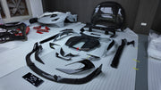 CARBON BODY KIT for FERRARI 296 GTB/GTS  Set includes: Front Lip Front Bumper Air Vent Covers Hood Panel Trim Fender Vents Side Skirts Side Air Vent Covers Engine Cover Rear Spoiler Rear Diffuser