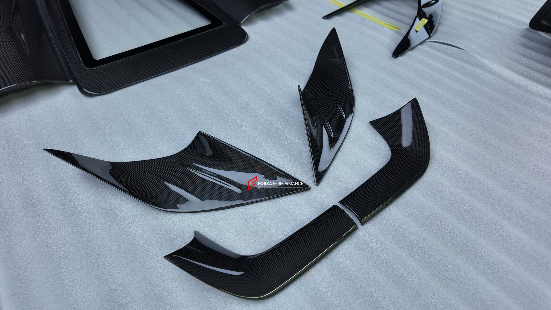 CARBON BODY KIT for FERRARI 296 GTB/GTS  Set includes: Front Lip Front Bumper Air Vent Covers Hood Panel Trim Fender Vents Side Skirts Side Air Vent Covers Engine Cover Rear Spoiler Rear Diffuser