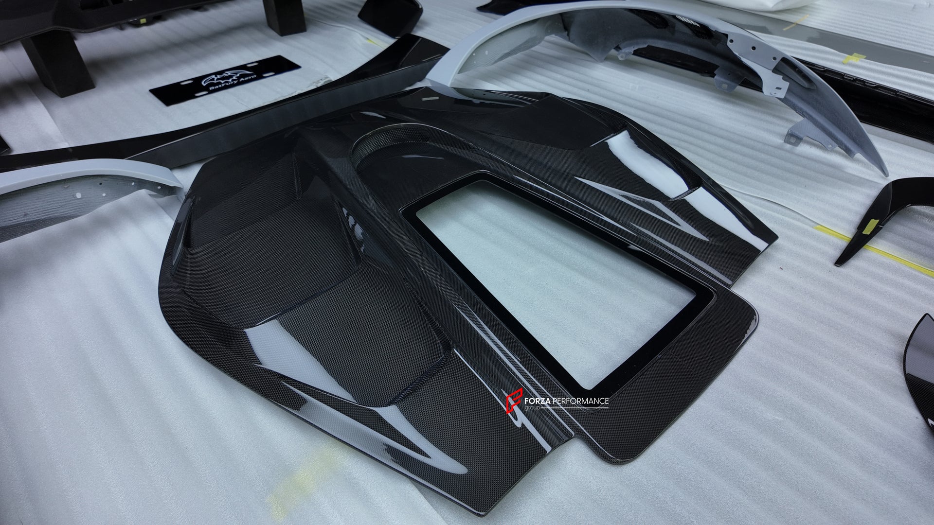 CARBON BODY KIT for FERRARI 296 GTB/GTS  Set includes: Front Lip Front Bumper Air Vent Covers Hood Panel Trim Fender Vents Side Skirts Side Air Vent Covers Engine Cover Rear Spoiler Rear Diffuser