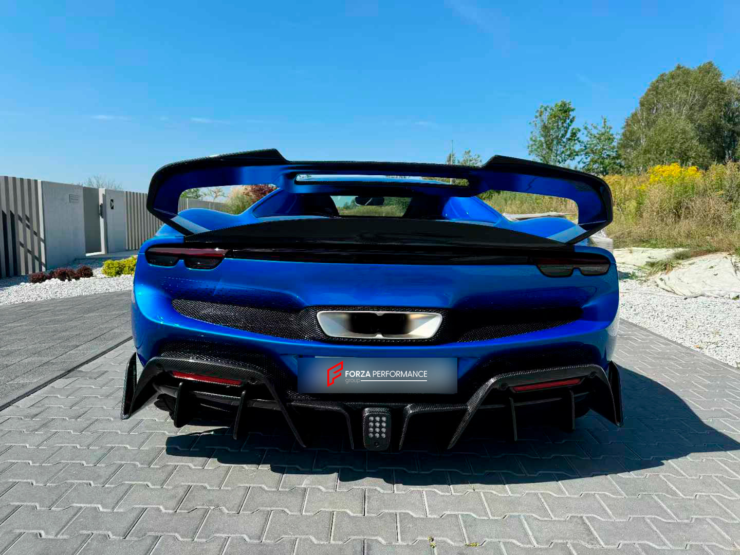 CARBON BODY KIT for FERRARI 296 GTB/GTS  Set includes: Front Lip Front Bumper Air Vent Covers Hood Panel Trim Fender Vents Side Skirts Side Air Vent Covers Engine Cover Rear Spoiler Rear Diffuser