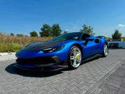 CARBON BODY KIT for FERRARI 296 GTB/GTS  Set includes: Front Lip Front Bumper Air Vent Covers Hood Panel Trim Fender Vents Side Skirts Side Air Vent Covers Engine Cover Rear Spoiler Rear Diffuser