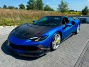 CARBON BODY KIT for FERRARI 296 GTB/GTS  Set includes: Front Lip Front Bumper Air Vent Covers Hood Panel Trim Fender Vents Side Skirts Side Air Vent Covers Engine Cover Rear Spoiler Rear Diffuser