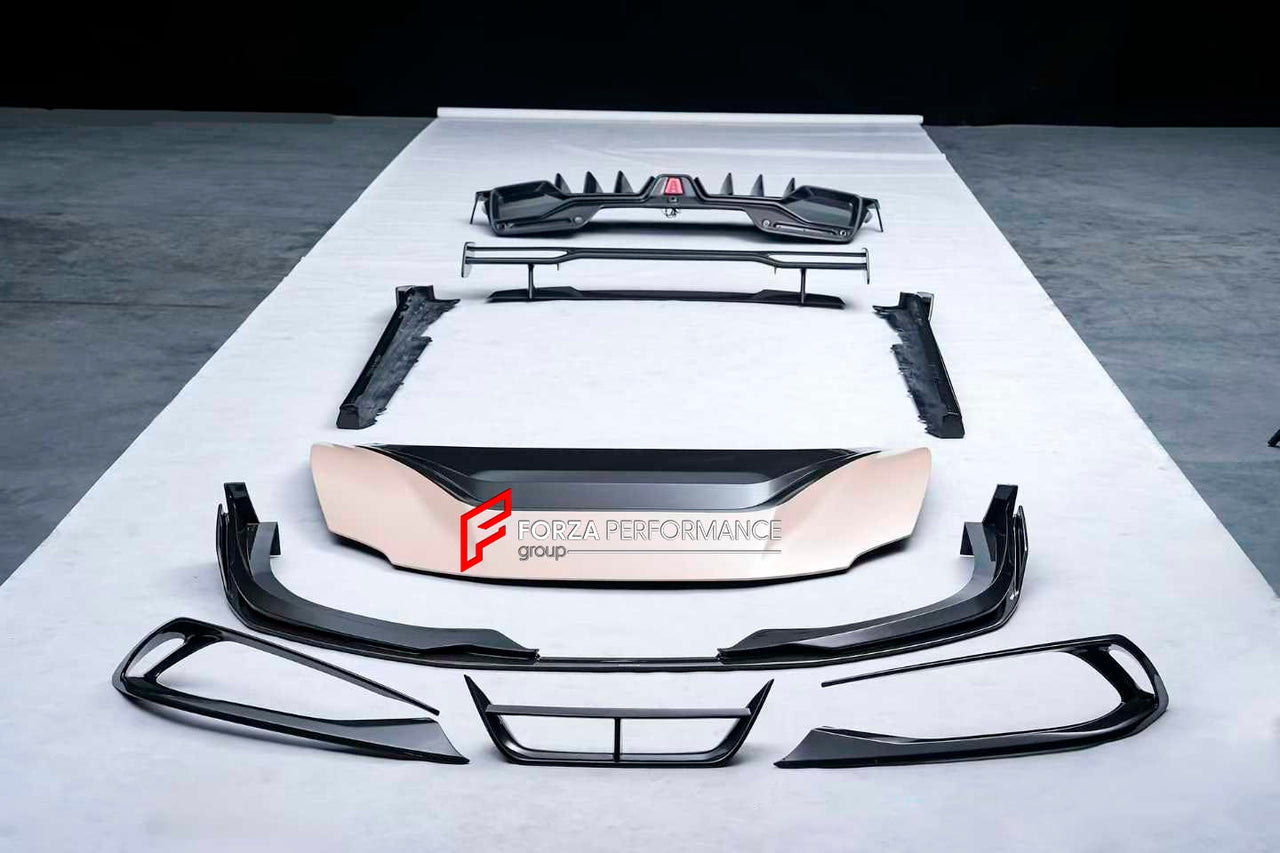 DRY CARBON BODY KIT for FERRARI 296 GTS GTB


Set includes:
Front Bumper Insert
Hood Bonnet
Front Lip

Side Skirts

Wing Spoiler
Rear Diffuser


Material: Dry Carbon

NOTE: Professional installation is required.