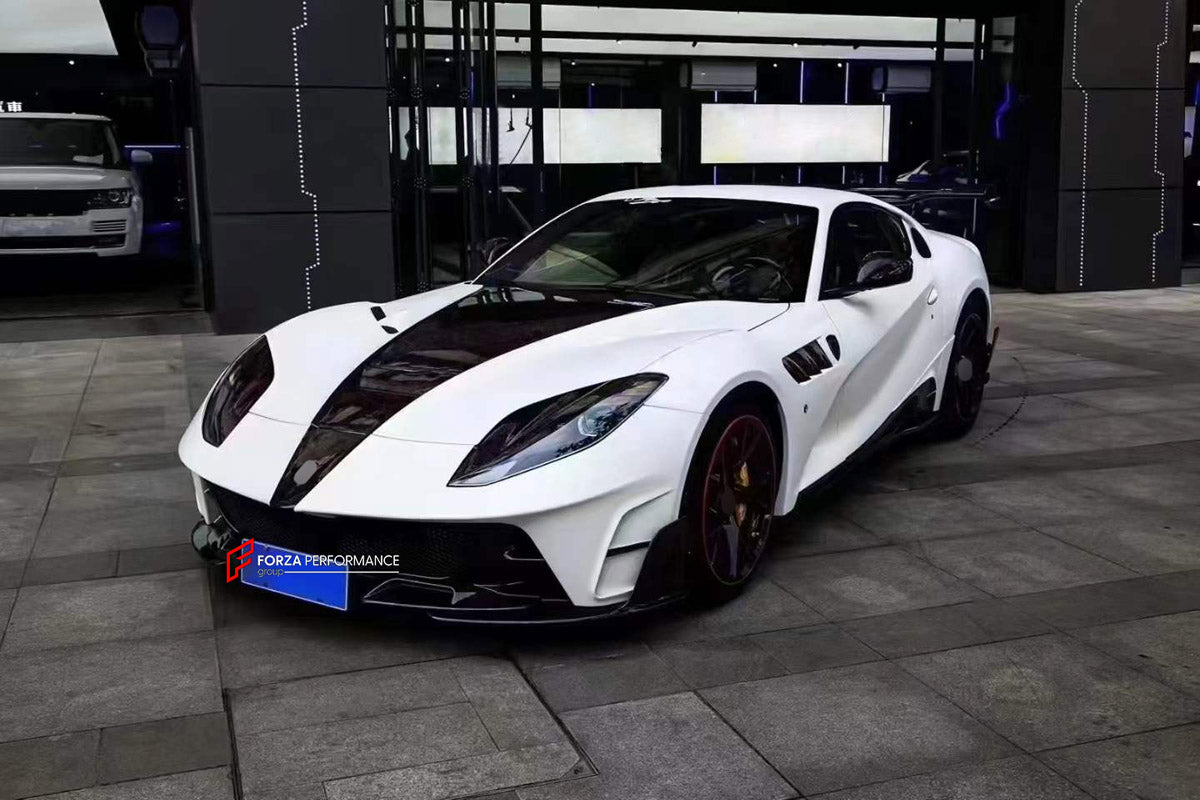 DRY CARBON BODY KIT for FERRARI 812 SUPERFAST 2017 - 2023 FORZA PERFORMANCE custom fit Mansory Style

Set includes:
Front Lip
Front Bumper Canards
Hood Bonnet
Front Fenders
Side Skirts
Rear Spoiler Wing
Rear Bumper Fins
Rear Diffuser

Material: Dry Carbon

NOTE: Professional installation is required.