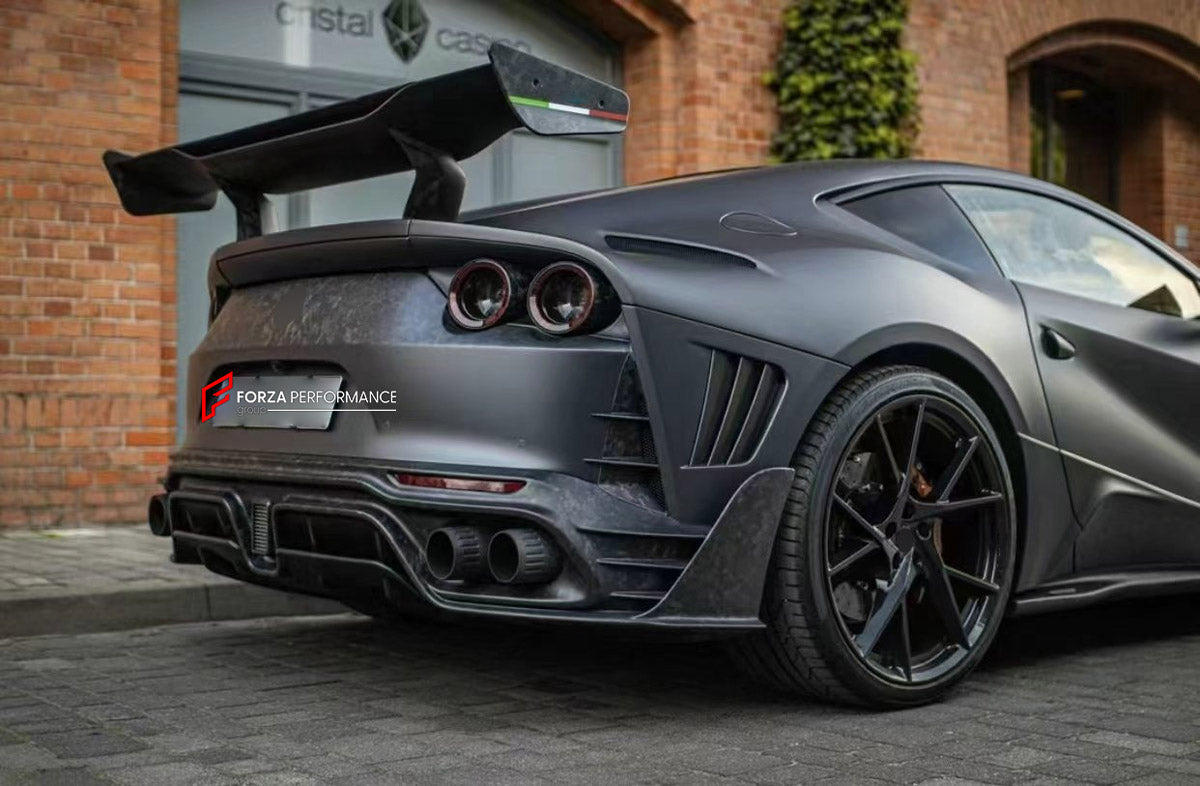 DRY CARBON BODY KIT for FERRARI 812 SUPERFAST 2017 - 2023 FORZA PERFORMANCE custom fit Mansory Style

Set includes:
Front Lip
Front Bumper Canards
Hood Bonnet
Front Fenders
Side Skirts
Rear Spoiler Wing
Rear Bumper Fins
Rear Diffuser

Material: Dry Carbon

NOTE: Professional installation is required.