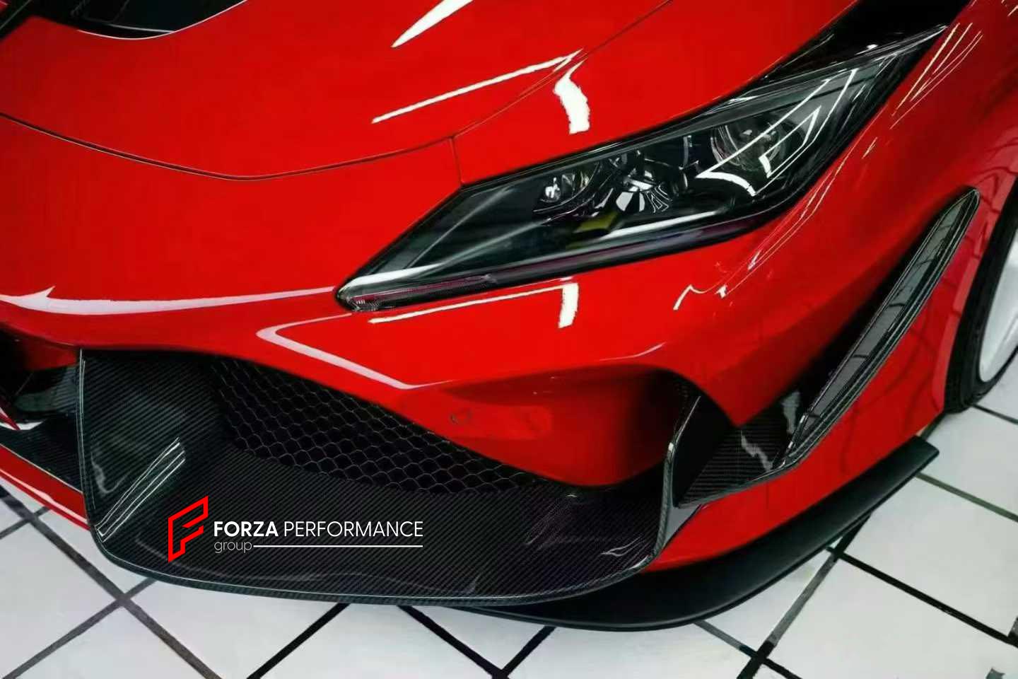 DRY CARBON BODY KIT for FERRARI F8 2019 - 2022
Set includes:

Front Lip
Front Bumper Vents
Front Bumper Canards
Hood Bonnet
Side Skirts
Rear Spoiler
Rear Diffuser
Material: Dry Carbon

NOTE: Professional installation is required.