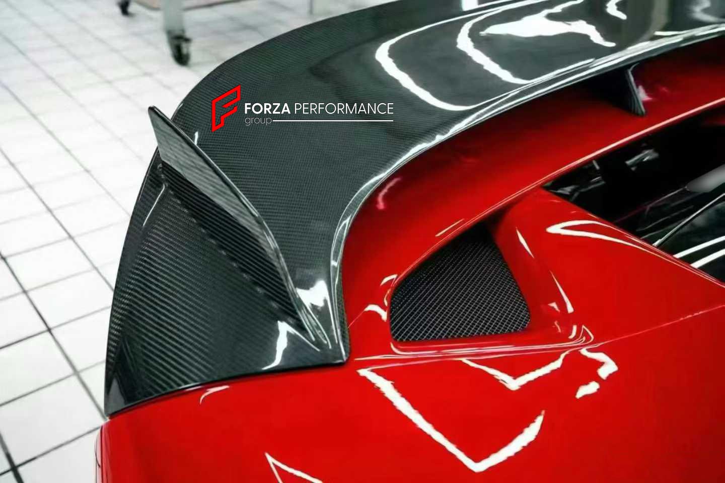 DRY CARBON BODY KIT for FERRARI F8 2019 - 2022
Set includes:

Front Lip
Front Bumper Vents
Front Bumper Canards
Hood Bonnet
Side Skirts
Rear Spoiler
Rear Diffuser
Material: Dry Carbon

NOTE: Professional installation is required.