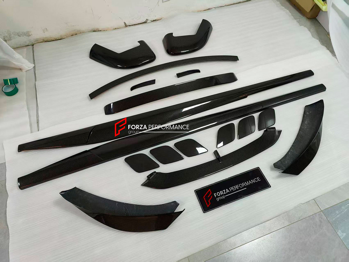 DRY CARBON BODY KIT for FERRARI GTC4 LUSSO 2016 - 2020

Set includes:

Front Lip
Front Strut
Front Fenders Air Vent Trims
Side Skirts
Roof Spoiler
Rear Spoiler
Rear Diffuser Add-Ons

Material: Dry Carbon Fiber

NOTE: Professional installation is required.

Contact us for pricing