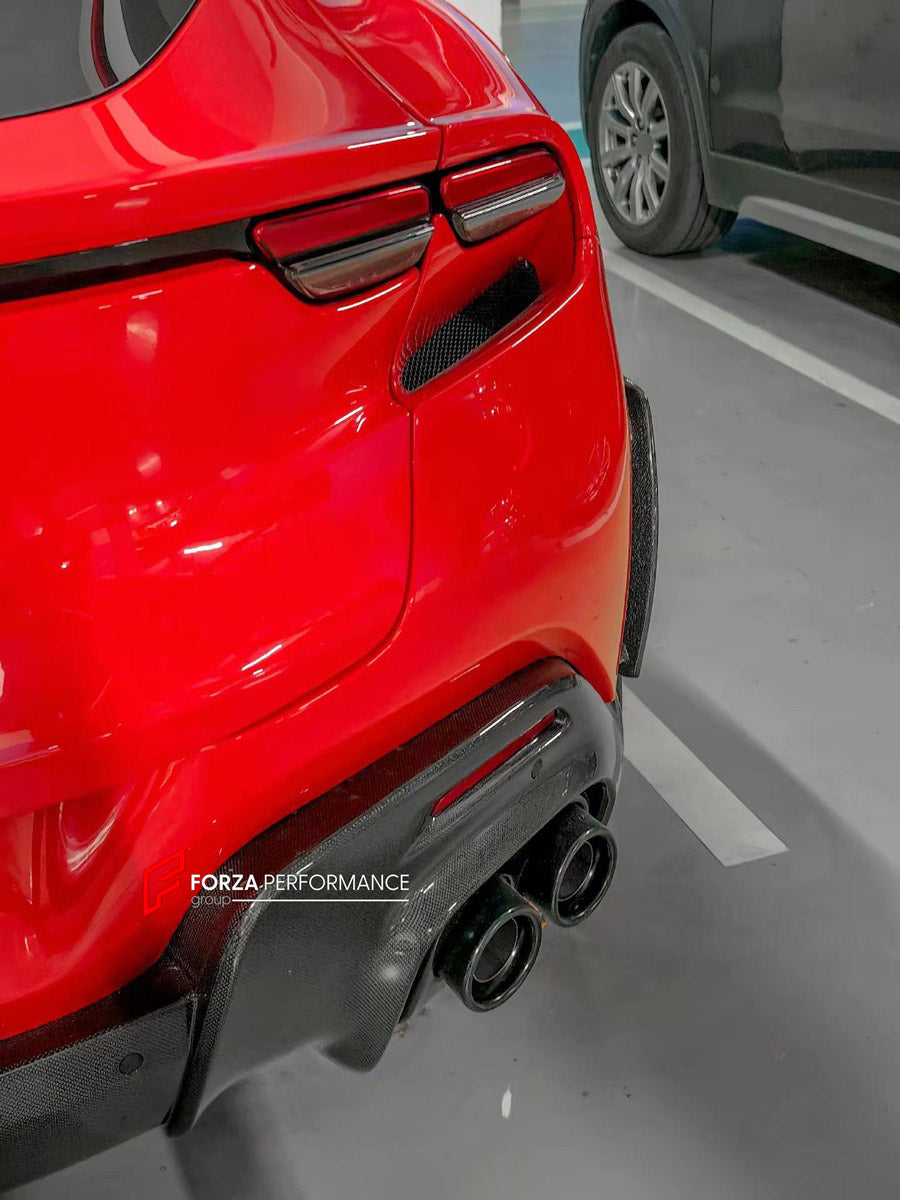 DRY CARBON BODY KIT for FERRARI PUROSANGUE 2023+ FORZA PERFORMANCE custom fit OEM Style

Set includes:
Front Lip
Fender Flares
Side Skirts
Rear Diffuser

Material: Dry Carbon

NOTE: Professional installation is required.