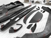 DRY CARBON BODY KIT FOR FERRARI ROMA 2020-2025 Set includes:  Front Lip Side Skirts Rear Diffuser  Rear Spoiler  Bumper Splitter  Side Vent Cover  Tail Vent Cover