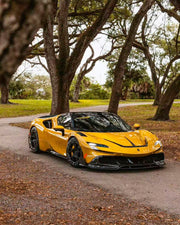 DRY CARBON BODY KIT for FERRARI SF90 2019+
Set includes:

Front Lip
Front Bumper Canards
Hood Bonnet Trim
Side Mirror Covers
Side Skirts
Rear Side Air Vents
Engine Bay Cover Lid
Rear Spoiler
Rear Diffuser
Material: Dry Carbon

NOTE: Professional installation is required.