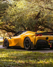 DRY CARBON BODY KIT for FERRARI SF90 2019+
Set includes:

Front Lip
Front Bumper Canards
Hood Bonnet Trim
Side Mirror Covers
Side Skirts
Rear Side Air Vents
Engine Bay Cover Lid
Rear Spoiler
Rear Diffuser
Material: Dry Carbon

NOTE: Professional installation is required.