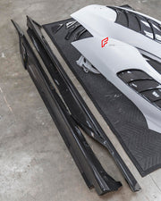 DRY CARBON BODY KIT FOR FERRARI SF90 SPIDER

Set includes: 

Lower Front Lip
Front Lip
Front Bumper Attachment
Trunk Cover
Front Lid Insert
Front Lid Cover
Front Fenders
Side Mirror Covers
Side Skirt
Side Air Inlet
Rear Lid Cover
Engine Bay
Rear Spoiler
Rear Diffuser

Material: Dry Carbon