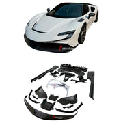 DRY CARBON BODY KIT FOR FERRARI SF90 SPIDER

Set includes: 

Lower Front Lip
Front Lip
Front Bumper Attachment
Trunk Cover
Front Lid Insert
Front Lid Cover
Front Fenders
Side Mirror Covers
Side Skirt
Side Air Inlet
Rear Lid Cover
Engine Bay
Rear Spoiler
Rear Diffuser

Material: Dry Carbon