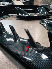 DRY CARBON BODY KIT FOR FERRARI SF90 SPIDER

Set includes: 

Lower Front Lip
Front Lip
Front Bumper Attachment
Trunk Cover
Front Lid Insert
Front Lid Cover
Front Fenders
Side Mirror Covers
Side Skirt
Side Air Inlet
Rear Lid Cover
Engine Bay
Rear Spoiler
Rear Diffuser

Material: Dry Carbon
