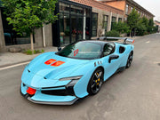 SF90 XX STYLE DRY CARBON BODY KIT for FERRARI SF90

Set includes:

Front Lip
Front Bumper
Hood
Side Fenders
Side Skirts
Rear Spoiler
Rear Bumper
Rear Diffuser

Material: Dry Carbon

Note: Professional installation is required.