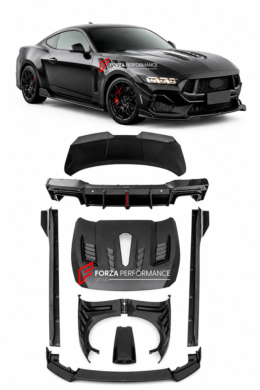  DRY CARBON BODY KIT for FORD MUSTANG S650 2024+ Forza Performance custom fit CMST design style 