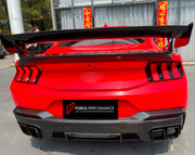 DRY CARBON BODY KIT for Ford Mustang VII S650 Dark Horse 2024+
Set includes:

Front Lip
Front Bumper
Hood Bonnet
Side Skirts
Rear Spoiler Wing
Ducktail Spoiler
Rear Diffuser
Material: Dry Carbon

NOTE: Professional installation is required.