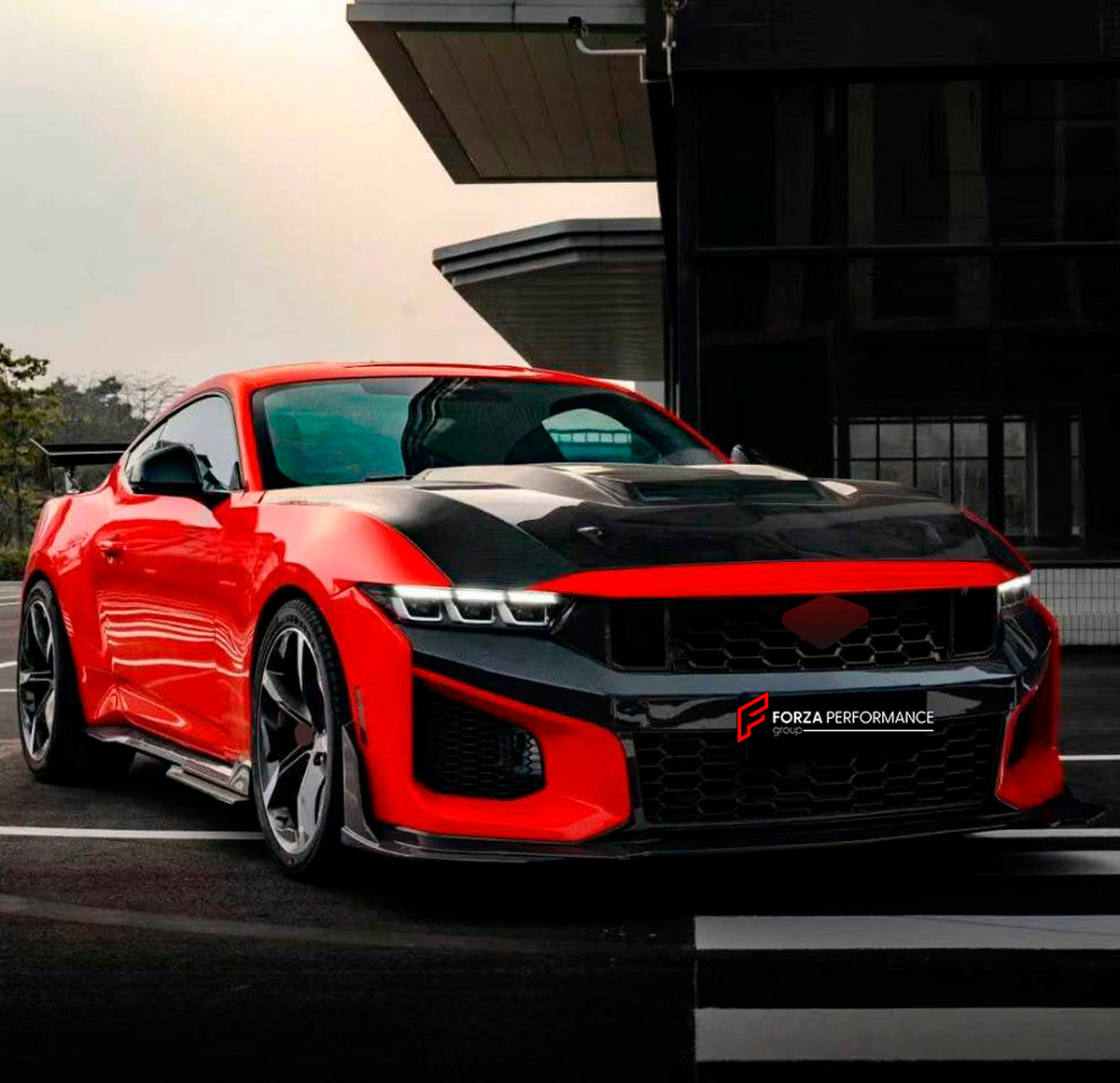 DRY CARBON BODY KIT for Ford Mustang VII S650 Dark Horse 2024+
Set includes:

Front Lip
Front Bumper
Hood Bonnet
Side Skirts
Rear Spoiler Wing
Ducktail Spoiler
Rear Diffuser
Material: Dry Carbon

NOTE: Professional installation is required.