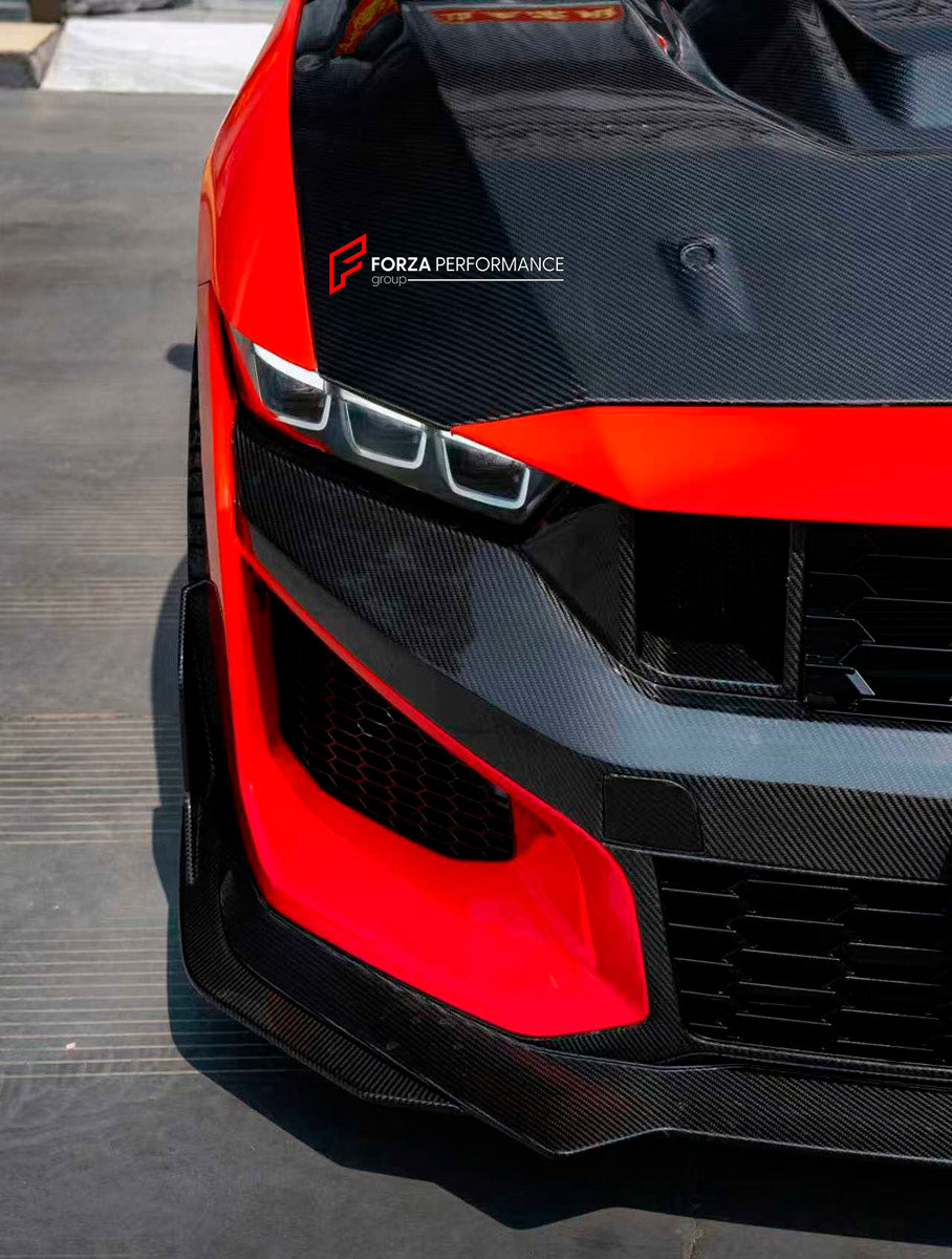 DRY CARBON BODY KIT for Ford Mustang VII S650 Dark Horse 2024+
Set includes:

Front Lip
Front Bumper
Hood Bonnet
Side Skirts
Rear Spoiler Wing
Ducktail Spoiler
Rear Diffuser
Material: Dry Carbon

NOTE: Professional installation is required.
